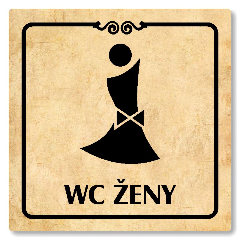 WC ženy, 100x100mm, pergamen, Texas
